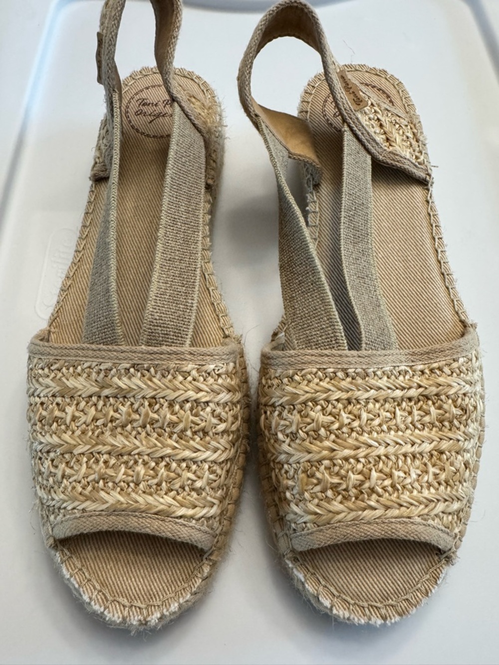 Toni Pons Beige Woven Slingback Espadrilles